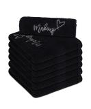 Zuperia 100% Cotton Makeup Remover Wash Cloth - Quick Dry Fingertip Face Towel (6 Pack, Black) - Buy Online on SooperMarket.com