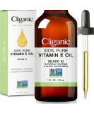 Cliganic 100% Pure Vitamin E Oil for Skin, Hair & Face - 30,000 IU, Non-GMO Verified | Natural D-Alpha Tocopherol 1 Fl Oz (Pack of 1) - Buy Online on SooperMarket.com