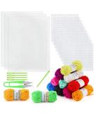 Pllieay 33 Pieces Mesh Plastic Canvas Sheets Kit Including 15 Pieces Clear Plastic Canvas, 12 Color Acrylic Yarn and Embroidery Tools for Embroidery Plastic Canvas Craft - Buy Online on SooperMarket.com