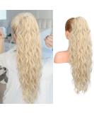 REECHO Ponytail Extension 26" Long Beach Wave Drawstring Pony Hair Extension Synthetic Pony Tail Hairpiece for Women - Light Blonde - Buy Online on SooperMarket.com