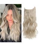 Secret Hair Extensions Invisible Wire Hair Extensions Wavy Hair Extension Synthetic Hair Pieces for Women 20 Inch Ash Blonde Hair Extensions (Ash Blonde) - Buy Online on SooperMarket.com