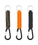 Xree 3 pieces paracord keychain lanyard with carabiner braided lanyard for survival camping hiking (black & orange & camouflage) - Buy Online on SooperMarket.com