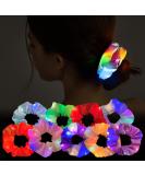 9 Pcs LED Light Hair Scrunchies Satin Elastic Bands Ties Ropes - 3 Colors Light Modes, Soft Cute Silk Scrunchy Hair Accessories for Women Girls Halloween Christmas Glow in The Dark Party Supplies - Buy Online on SooperMarket.com