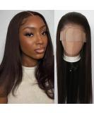 Dark Brown Synthetic Lace Front Wig | Long Straight Chocolate Brown Hair | Pre Plucked with Baby Hair | Heat Resistant Fiber | Cosplay & Daily Wear Wig - Buy Online on SooperMarket.com