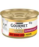 Gourmet Gold Refined Ragout Duetto Wet Cat Food - Beef & Chicken 12-Pack (12 x 85g) - Premium International Shipping - Buy Online on SooperMarket.com