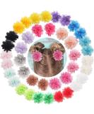 DeD 40PCS 2" Chiffon Flower Hair Bows Clips Flower Tiny Hair Clips Fine Hair for Girls Infants Toddlers Set of 20 Pairs - Buy Online on SooperMarket.com