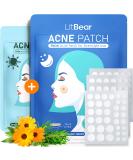 LitBear Acne Pimple Patches- Day and Night 4 Sizes 180 Dots Thin & Thick Hydrocolloid Patches with Witch Hazel, Tea Tree & Calendula Oil, Extra Adhesion Pimple Patches for Face Zit Patch Acne Dots AM + PM - Buy Online on SooperMarket.com