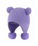 KAKU NANU Toddler Winter Hat with Double Pom Pom Earflap | Fleece Lined Beanie for Baby Boys and Girls 2-4 Years - Purple - Buy Online on SooperMarket.com