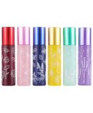 Alledomain 6Pcs 10ml Essential Oil Roller Bottles Refillable Empty Colorful Printed Frosted Glass Roll on Bottles Clear Roll Bottles with Stainless Steel Roller Balls Include 1 Dropper & Opener - Buy Online on SooperMarket.com