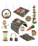 YIXUND Hamster Toys Rat Toys Chinchilla Toys Hamster Chew Toys Cage Accessories Apple Wood Sticks Ladder Bell Roller for Gerbil Guinea Pigs and Other Small Animal - Buy Online on SooperMarket.com