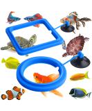 Molain Fish Feeding Ring 2 Pieces Fish Feeder Aquarium Fish Turtle Tank Accessories Food Feeder Circle For Guppy Bettas goldfish Turtle (Blue) - Buy Online on SooperMarket.com