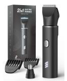 Intimate Razor for Men - 2-in-1 Painless Rechargeable Body & Nasal Hair Trimmer - Waterproof Travel Lock 4 Accessories - Buy Online on SooperMarket.com