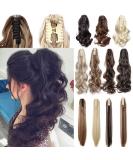 12 Curly Dark Brown Claw Clip Ponytail Synthetic Hair Extension - Long Pony Tail Hairpiece - Buy Online on SooperMarket.com