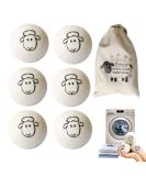 Wool Dryer Balls 6PCS Anti Static Tumble Dryer Balls Reusable Natural Fabric Softener for Laundry Wool Balls for Tumble Dryer Wool Dryer Balls to Reduce Drying Time Wrinkles and Static - Buy Online on SooperMarket.com