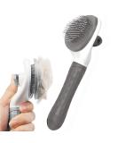 Dog Brush Cat Brush Grooming Comb Self Cleaning Cat Dog Slicker Brushes with Smooth handle Pet Grooming Tool with Cleaning Button for Cat Dog Shedding Tools Cat Dog Massage Clean Tangled Brush (Grey) - Buy Online on SooperMarket.com