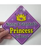 Swirl Nanny & Grandad's Little Princess On Board Car Window Sign - Buy Online on SooperMarket.com