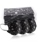 SOOQOO 50 Pack Disposable Printed Face Mask, 3 Ply Mask with Elastic Ear Loop,Individually Packaged Black/Gray - Buy Online on SooperMarket.com