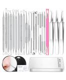 YOUYISI 22-Piece Pimple Popper Tool Kit, Blackhead Remover Tools for Blemish, Professional Face Acne Tools Extractor Kit, Zit Popper Tool Estheticians Comedone Extractor Tool Blackhead Tweezer - Buy Online on SooperMarket.com