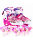 Sowume Adjustable Roller Skates for Girls and Women, All 8 Wheels of Girl's Skates Shine, Safe and Fun Illuminating for Kids A-Pink Medium-(13-3 US) - Buy Online on SooperMarket.com