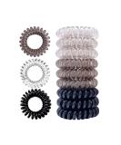 9 pieces of telephone cable hair tie elastic hair band 3 colors spiral telephone cable large anti -split cable braiding rubber fitness hair band hair tie spiral small for girls and lady - Buy Online on SooperMarket.com
