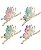 4-Pc Set 4.3 Inch Butterfly Hair Claw Clips - Sparkly Non-Slip Metal Hairpins for Women & Girls - Buy Online on SooperMarket.com