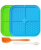 Licky Mats Slow Feeder for Dogs Premium Lick Pad with Suction Cups for Dog Anxiety Relief Slow Feeder Dog Bowls Bathing Grooming and Training 2 Pack (Blue Green) - Buy Online on SooperMarket.com