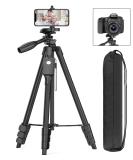 Professional 60 Camera Tripod with Phone Mount & Remote | Aluminum Portable Stand with Travel Bag | Compatible with Phone, Camera, Projector, DSLR | 5-Section Tripod - Buy Online on SooperMarket.com