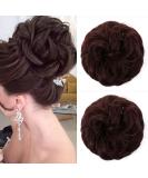 JJstar 2PCS Messy Bun Curly Fake Hair Donut Tousled Updo Synthetic Fiber Scrunchies (Black Cherry) - Buy Online on SooperMarket.com
