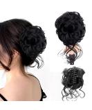 Long beard ball head wig bun grab clip Fluffy natural scrunchie bridal cocktail hairpin Messy Hair Bun Extensions Curly Wavy Hair Scrunchies claw Clip Messy Bun Hairpiece (Brownish black) - Buy Online on SooperMarket.com