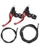 Lomodo 4-Piece Bicycle Brake Accessories: V-Brake Handlebar Aluminium Alloy Levers & Brake Wire for Mountain/Road/MTB Bike - Red - Buy Online on SooperMarket.com