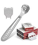 52 Pieces Callus Shaver Set, 50 Replacement Slices Blades 1 Stainless Steel Callus Shaver and 1 Foot File Head Foot Care Tools Hard Dry Skin Remover for Hand Feet - Buy Online on SooperMarket.com