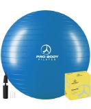 ProBody Pilates Ball - Blue 55cm Exercise Yoga Ball for Fitness, Pregnancy, Balance - Gym Grade Stability Ball Chair for Home & Office w/Pump - Buy Online on SooperMarket.com