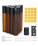 Ailvor roll on glass bottles for essential oil - 10 pieces of brown bottle empty 10ml refillable rollon bottles for oils fragrance cosmetics massages 10pack 10ml brown - Buy Online on SooperMarket.com