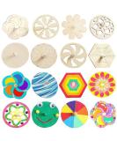 Liuer 24pcs Wooden Roundabout Toy Set - Perfect Children's Birthday Guest Gifts - Eco-Friendly Wooden Circle in Assorted Paint Colors - Buy Online on SooperMarket.com