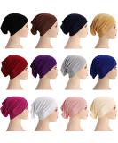 12 Pieces Under Scarf Hijab Cap Under Caps for Turban Head Wraps Scarf Solid Color Hijab Tube Unisex Stretch Dreadlocks Tube Neck Cover Dark Purple, Royal Blue, Red, Pink, Navy, Rose Red, Black, White, Gray, Beige, Brown, Ginger - Buy Online on SooperMarket.com