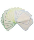 AVO+CADO single -layer flannel flaps made of organic cotton - 15 pieces - reusable baby washcloth as a replacement for wet wipes - small washable mini cotton towels (color: green) - Buy Online on SooperMarket.com