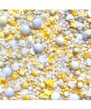 Easter yellow white sprinkles for party pearls chocolate balls edible cupcake cake toppers biscuits pearls decoration 100s 1000s bright baking pastel lemon DAISY LOVE - Buy Online on SooperMarket.com