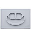 ezpz Happy Mat (Pewter) - Silicone Suction Plate for Toddlers & Preschoolers - Divided Dishwasher Safe Placemat - 24 Months - Buy Online on SooperMarket.com