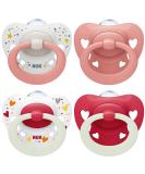 Nuk Signature Day & Night Baby Casing |0-6 months |Calms 95 % of the babies |BPA-free silicone pacifier in heart shape |Lights up in the dark |Heart |4 pieces of pink 0-6m - Buy Online on SooperMarket.com