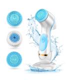 Facial Cleansing Brush Waterproof Deep Cleaning Exfoliation Rotating Spa Machine with 2 Speed Modes Electric Face Brush with 3 Replacement Brush Heads for Women (Blue) - Buy Online on SooperMarket.com