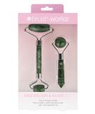 Brushworks Jade Roller & Globe Set - Pink | Facial Massage Tool Set - Buy Online on SooperMarket.com