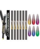 6pcs Double Head Air Cushion Pen & 12 Colors Chrome Nail Powder Kit - Holographic Mirror Effect Nail Polish | Acrylic Nail Powder - Buy Online on SooperMarket.com