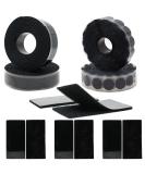 ECOHomes Hook and Loop Tape Set | Interlocking Fasteners for Sewing, Mounting & Fastening | Includes 1 Roll, 8 Strips, 220 Self Adhesive Dots | Black Fabric Tape - Buy Online on SooperMarket.com