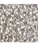 Wedding theme silver white bride ball mix Metallic Sprinkles for cupcake cookies cake toppers pearls balls metallic 100s and 1000s spring decoration cake cupcake topper DIAMONDS AND PEARLS - Buy Online on SooperMarket.com