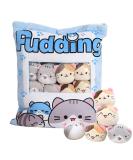 HXPLN Cute Snack Pillow Cat Plush Pillow Pudding Cat Pillow with Kitty Dolls Removable Stuffed Animal Toys Creative Gift for Teenagers Girls Children (8 Blue Kittens) - Buy Online on SooperMarket.com