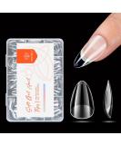 Modelones 216pcs Full Cover Nail Tips Set - Soft Gel PMMA Resin 12 Sizes Short Almond DIY Nail Art & Designs - Buy Online on SooperMarket.com