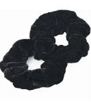 AADYA PAIR OF EXTRA LARGE (15CM) VELVET HAIR SCRUNCHIES ELASTIC SCRUNCHY HAIR BOBBLES (BLACK) - Buy Online on SooperMarket.com