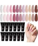 Beetles Poly Nail Extension Kit - 12 Colors Pink Nude & Glitter Gel for Easy DIY Nail Art | Perfect Gift for Women - Buy Online on SooperMarket.com