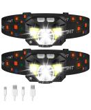 Headlamp Flashlight LHKNL 1200 Lumen Ultra-Light Bright LED Rechargeable Headlight with White Red Light 2-PACK Waterproof Motion Sensor Head Lamp 8 Modes for Outdoor Camping Running Cycling Fishing 2 Packs - Buy Online on SooperMarket.com