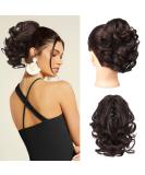 REECHO Ponytail Extension 9" Short Curly Wavy Claw Clip Pony tails Hair Extensions HP001 Hairpieces for Women - Dark Brown - Buy Online on SooperMarket.com